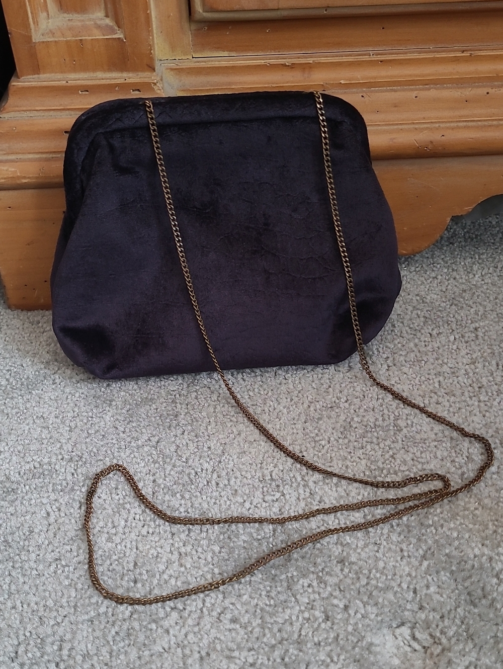 NWOT Anthropologie Faux Velvet Convertible Clutch/Crossbody Bag
